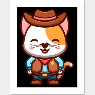 Cute Cat Sheriff Posters and Art